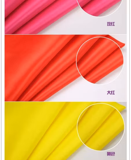 170t/180t/190t/210t Tejido de tafetán de poliéster tejido de prendas de vestir para forro de bolsas